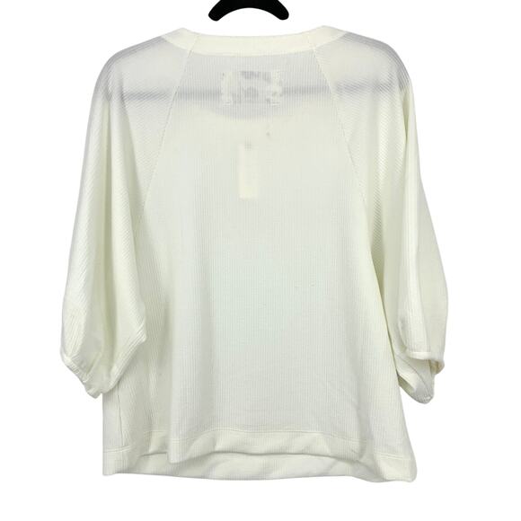 Anthropologie Maeve Sawyer Balloon Sleeved Top Womens Size Medium Cream NEW - Picture 2 of 9